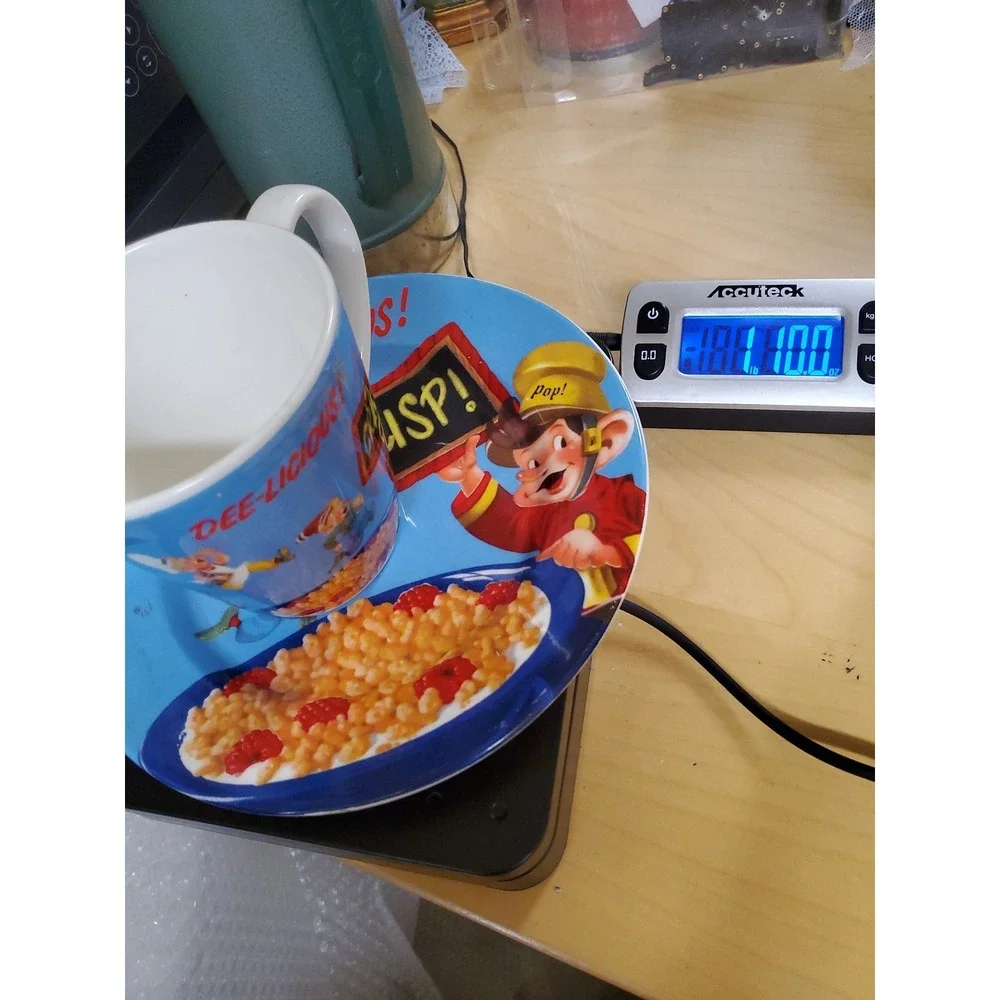 Vintage Kellogg's Rice Crispies Mug and Plate Set‎ Snap Crackle Pop